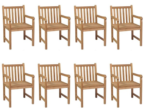 Zahradní židle 8 ks světle modré podušky masivní teak 3073077