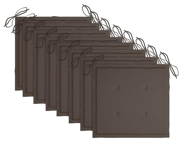 Zahradní židle 8 ks taupe podušky masivní teak 3073066