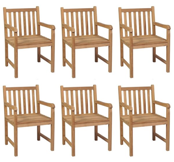 Zahradní židle 6 ks zelené podušky masivní teak 3073051