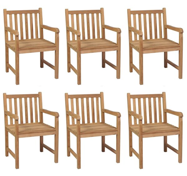 Zahradní židle 6 ks krémově bílé podušky masivní teak 3073048