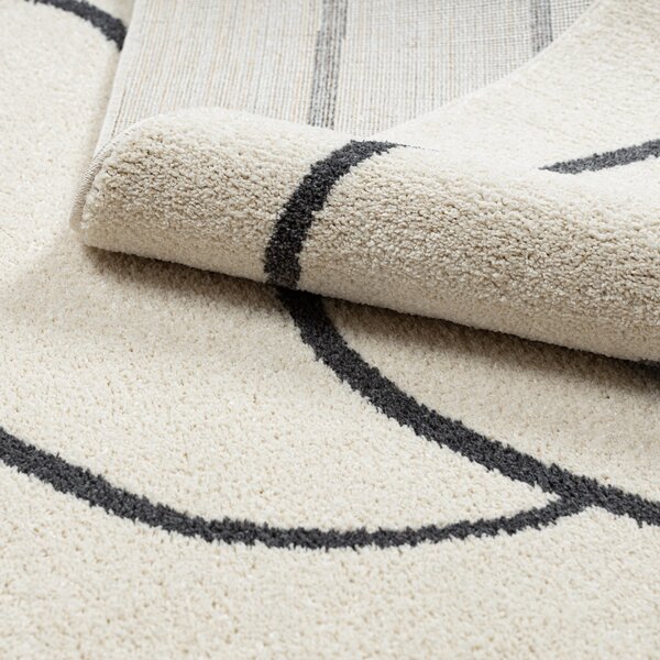 Dywany Łuszczów, Kusový koberec Fusion 8297 cream/dark grey, 80x150, bílá, kancelář