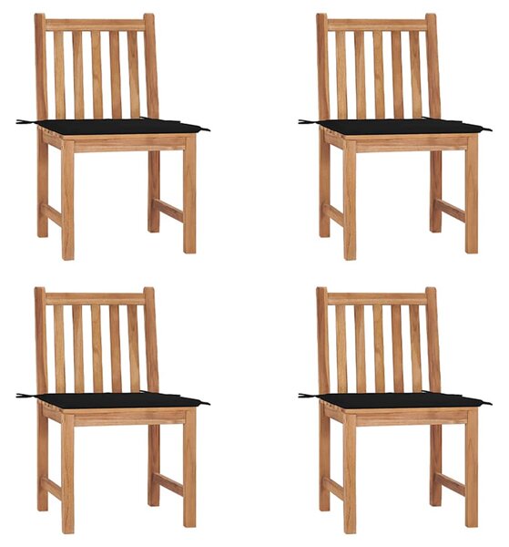 Zahradní židle 4 ks s poduškami masivní teak 3073095