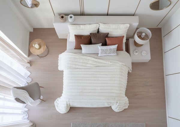 Textil Antilo Hřejivý přehoz Cedric White, bílý, se 2 povlaky na polštáře 270x270 cm