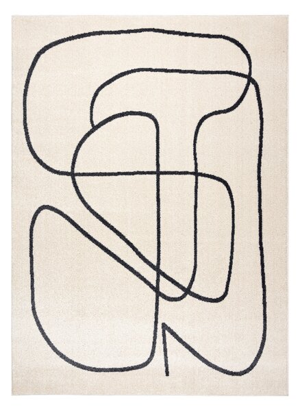 Dywany Łuszczów, Kusový koberec Fusion 8297 cream/dark grey, 80x150, bílá, kancelář
