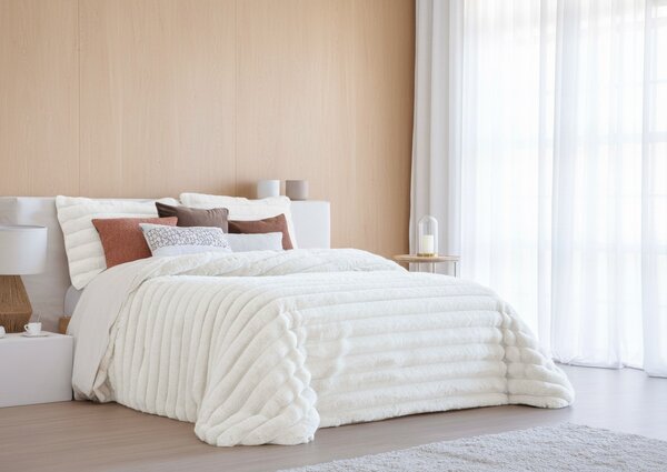 Textil Antilo Hřejivý přehoz Cedric White, bílý, se 2 povlaky na polštáře 270x270 cm