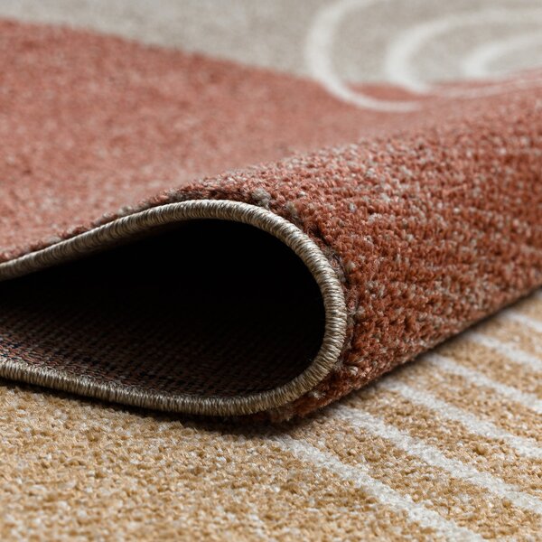 Dywany Łuszczów, Kusový koberec Fusion 0810 beige/terra, 140x190, vícebarevná, kancelář