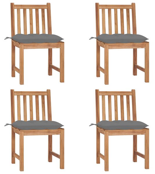 Zahradní židle 4 ks s poduškami masivní teak 3073104