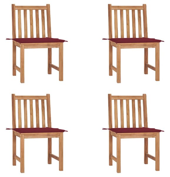 Zahradní židle s poduškami 4 ks masivní teak 3073097