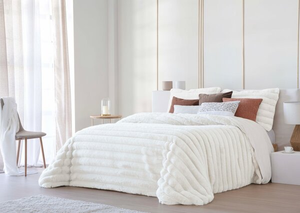 Textil Antilo Hřejivý přehoz Cedric White, bílý, se 2 povlaky na polštáře 270x270 cm
