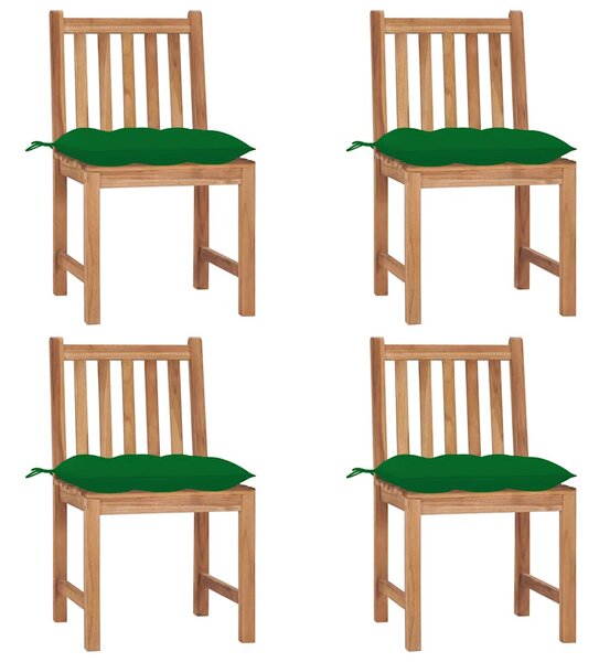Zahradní židle 4 ks s poduškami masivní teak 3073108