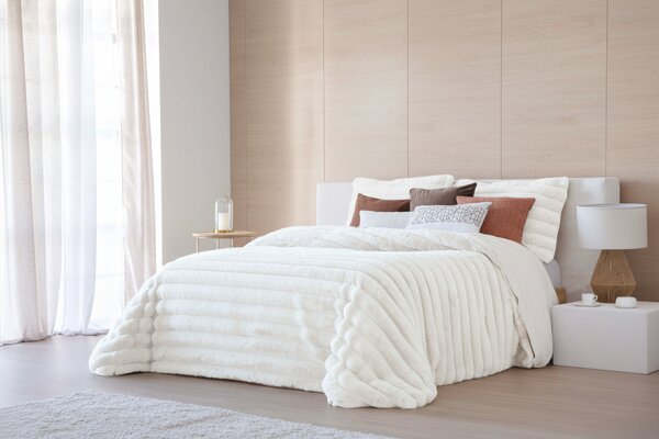 Textil Antilo Hřejivý přehoz Cedric White, bílý, se 2 povlaky na polštáře 270x270 cm