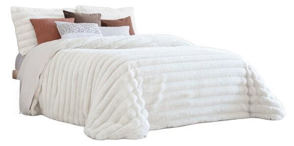 Textil Antilo Hřejivý přehoz Cedric White, bílý, se 2 povlaky na polštáře 270x270 cm