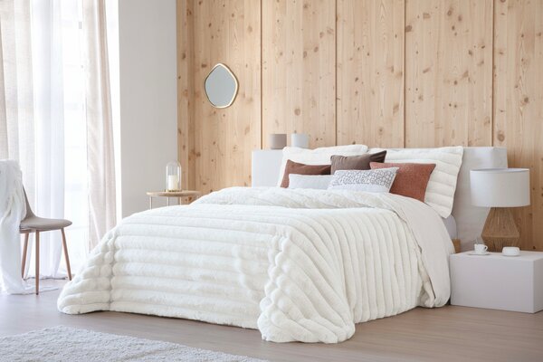 Textil Antilo Hřejivý přehoz Cedric White, bílý, se 2 povlaky na polštáře 270x270 cm