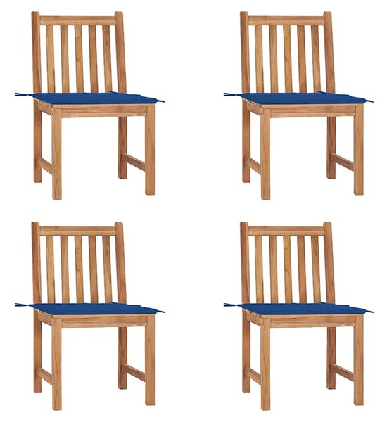 Zahradní židle 4 ks s poduškami masivní teak 3073098