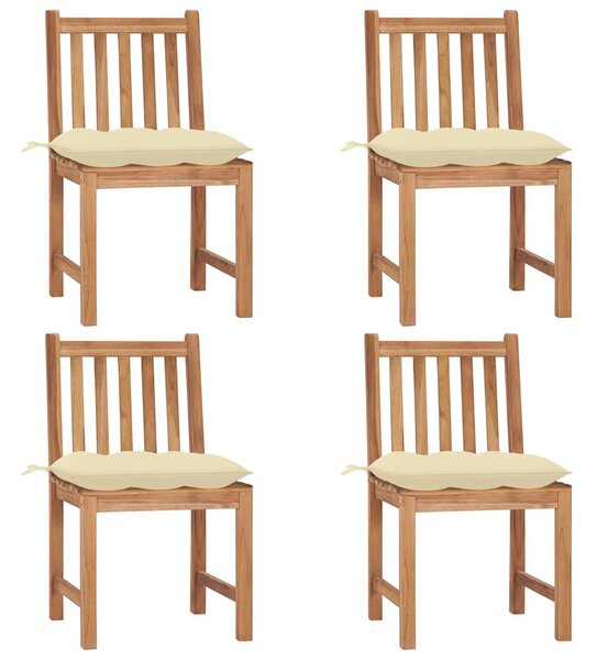 Zahradní židle 4 ks s poduškami masivní teak 3073105