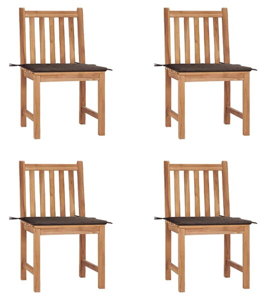 Zahradní židle s poduškami 4 ks masivní teak 3073096