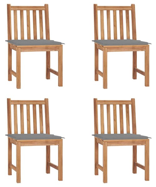 Zahradní židle 4 ks s poduškami masivní teak 3073089