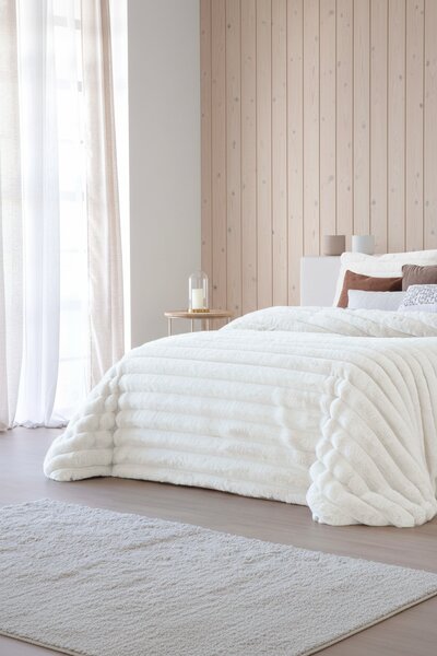 Textil Antilo Hřejivý přehoz Cedric White, bílý, se 2 povlaky na polštáře 270x270 cm