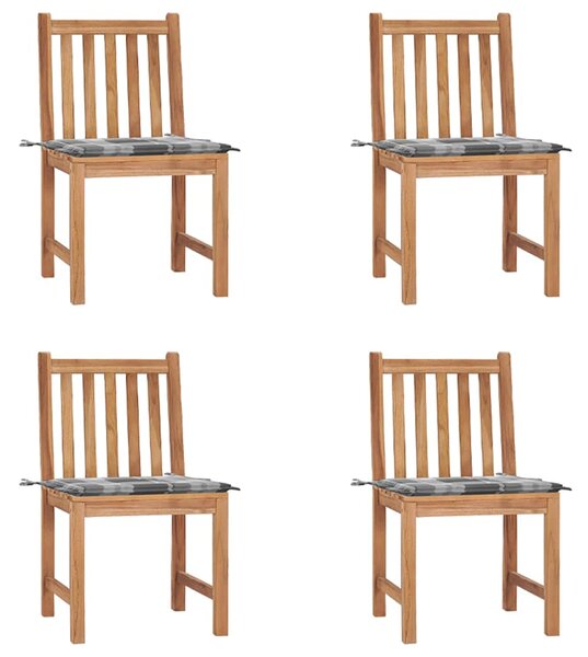 Zahradní židle 4 ks s poduškami masivní teak 3073102