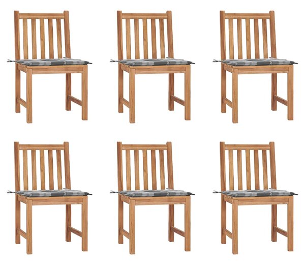 Zahradní židle s poduškami 6 ks masivní teak 3073129