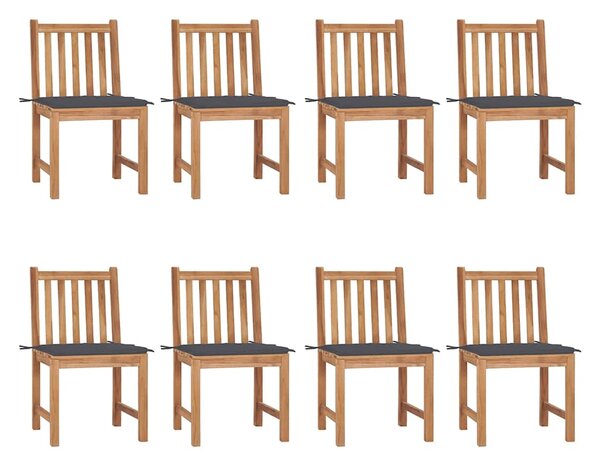 Zahradní židle s poduškami 8 ks masivní teak 3073142