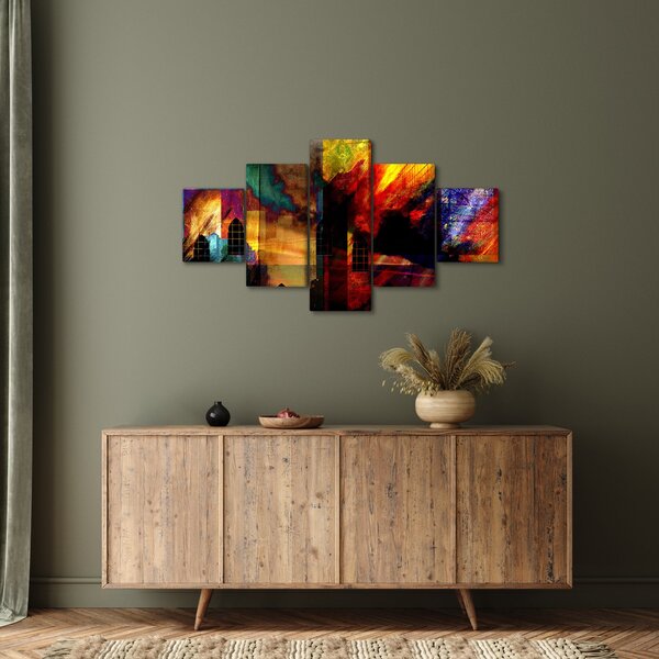 Obraz - Barevná abstrakce města (125x70 cm)