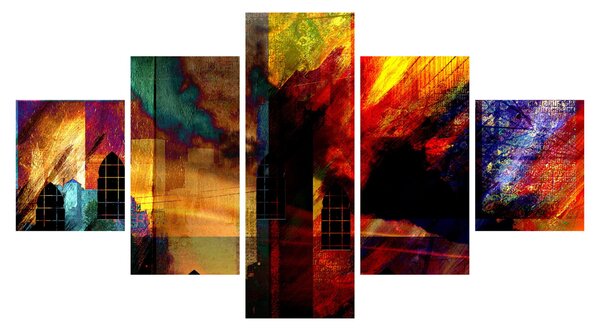 Obraz - Barevná abstrakce města (125x70 cm)
