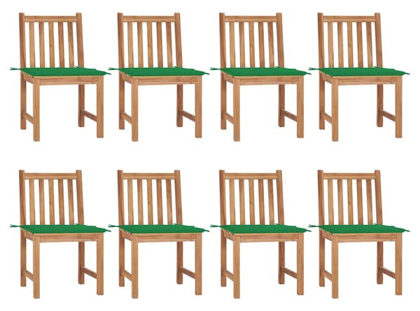 Zahradní židle s poduškami 8 ks masivní teak 3073147