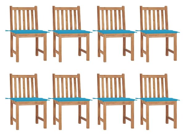 Zahradní židle s poduškami 8 ks masivní teak 3073146