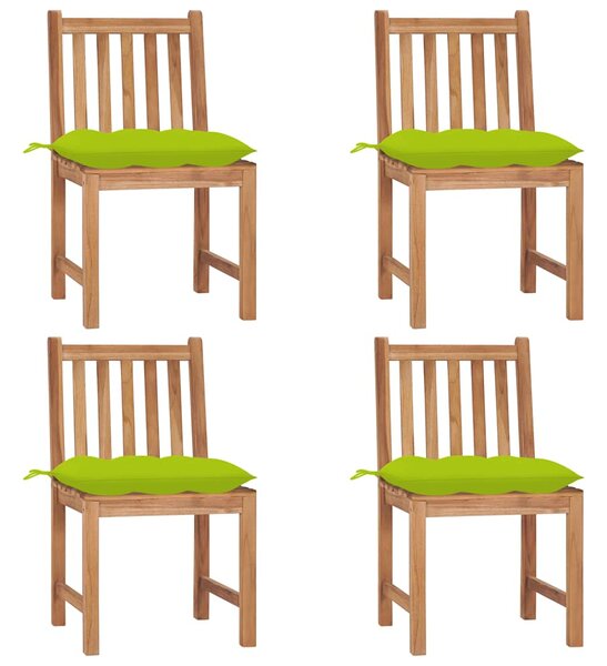 Zahradní židle 4 ks s poduškami masivní teak 3073114