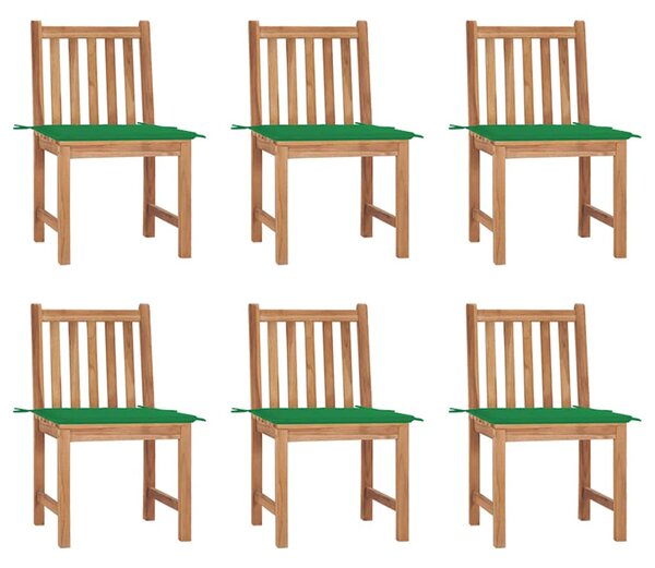 Zahradní židle 6 ks s poduškami masivní teak 3073120