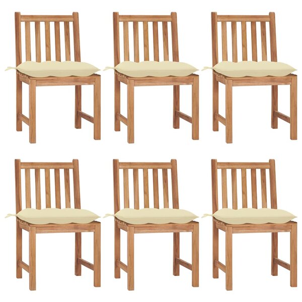 Zahradní židle 6 ks s poduškami masivní teak 3073132
