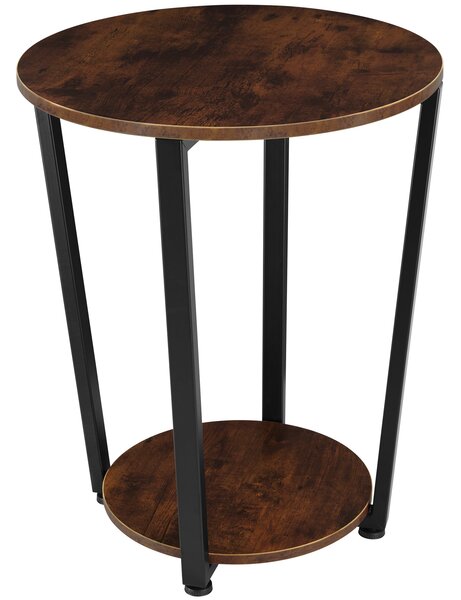 Tectake 404215 odkládací stolek swindon 50x62,5cm - industriální dřevo tmavé, rustikální
