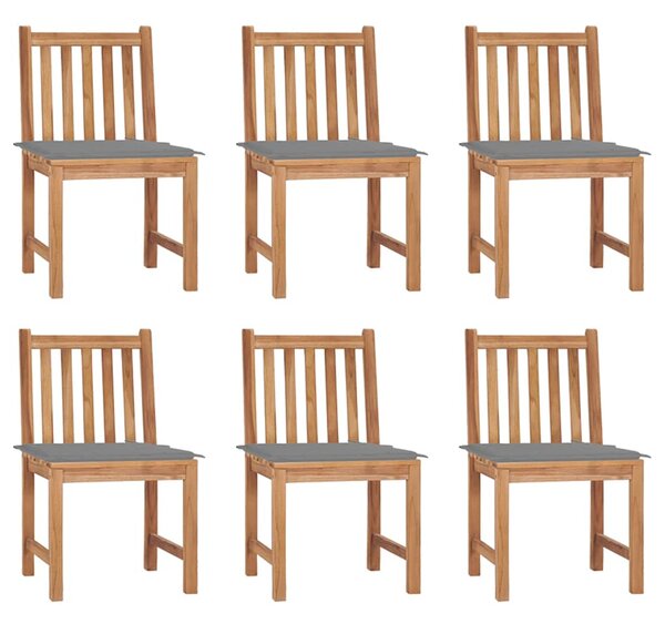 Zahradní židle 6 ks s poduškami masivní teak 3073116