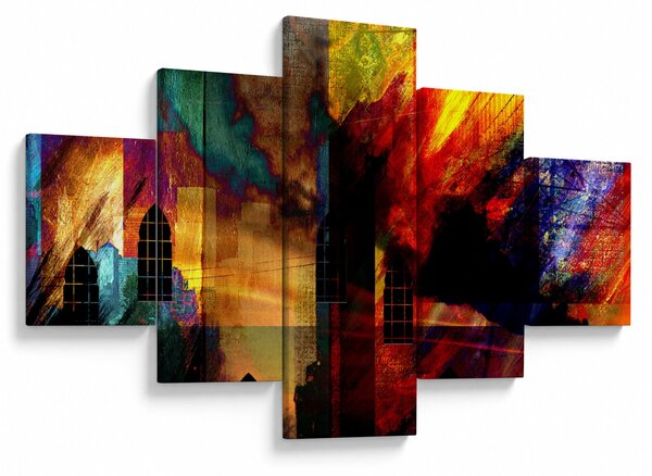 Obraz - Barevná abstrakce města (125x70 cm)