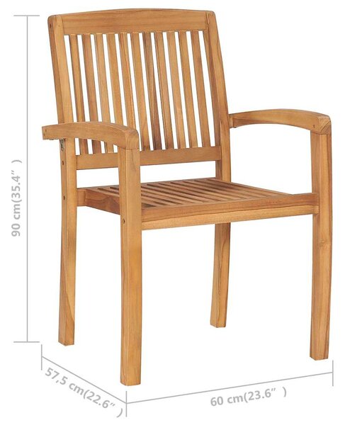Stohovatelné zahradní židle 6 ks masivní teak 3073208