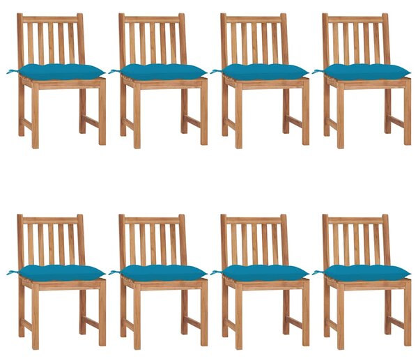 Zahradní židle s poduškami 8 ks masivní teak 3073161