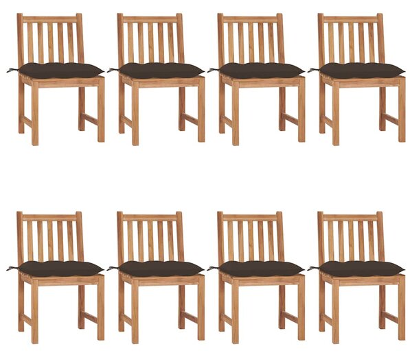 Zahradní židle s poduškami 8 ks masivní teak 3073165