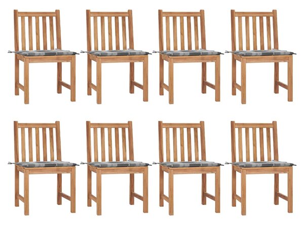 Zahradní židle s poduškami 8 ks masivní teak 3073156