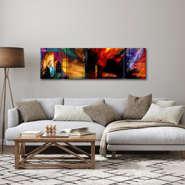 Obraz - Barevná abstrakce města (170x50 cm)