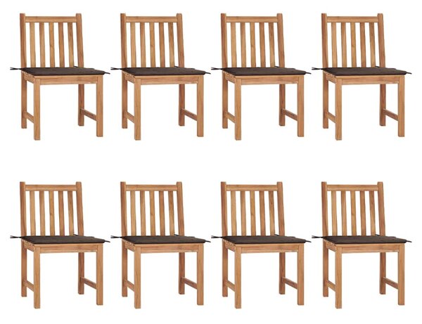 Zahradní židle s poduškami 8 ks masivní teak 3073150