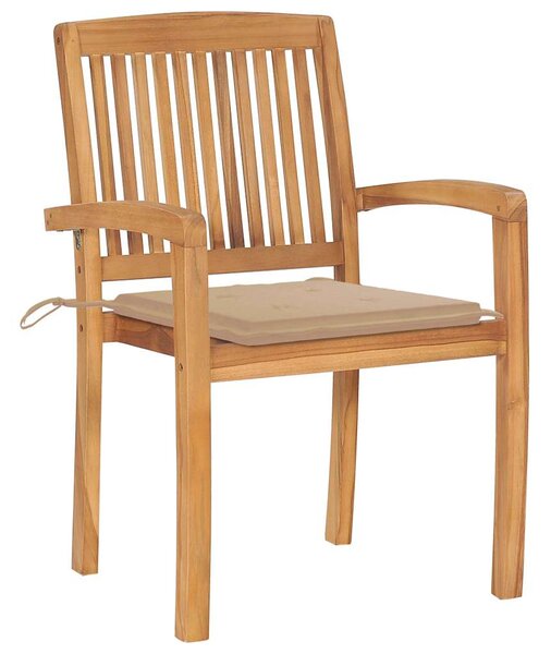 Stohovatelné zahradní židle s poduškami 6 ks masivní teak 3073228