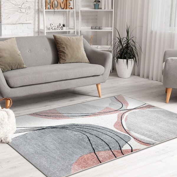 Dywany Łuszczów, Kusový koberec Fusion 5868 white/dark pink, 120x170, růžová, kancelář