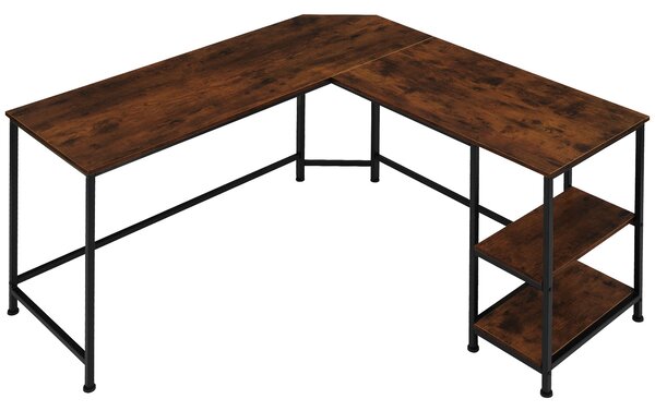 Tectake 404231 psací stůl hamilton - industriální dřevo tmavé, rustikální