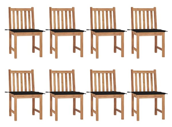 Zahradní židle s poduškami 8 ks masivní teak 3073149