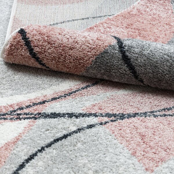 Dywany Łuszczów, Kusový koberec Fusion 5868 white/dark pink, 120x170, růžová, kancelář