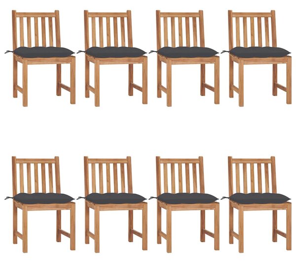 Zahradní židle s poduškami 8 ks masivní teak 3073157