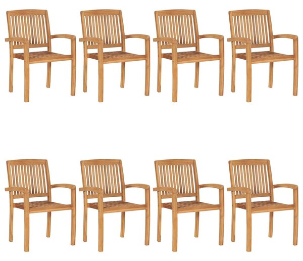 Stohovatelné zahradní židle s poduškami 8 ks masivní teak 3073245