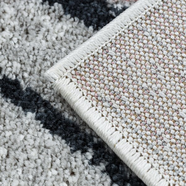 Dywany Łuszczów, Kusový koberec Fusion 5868 white/dark pink, 120x170, růžová, kancelář