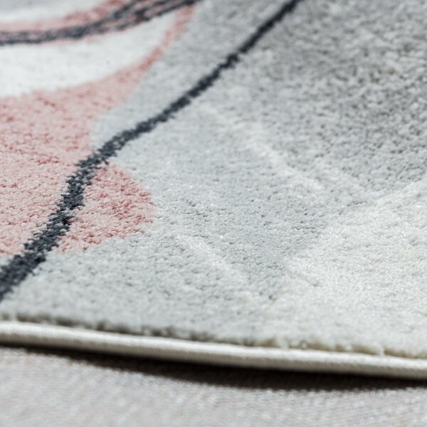 Dywany Łuszczów, Kusový koberec Fusion 5868 white/dark pink, 120x170, růžová, kancelář